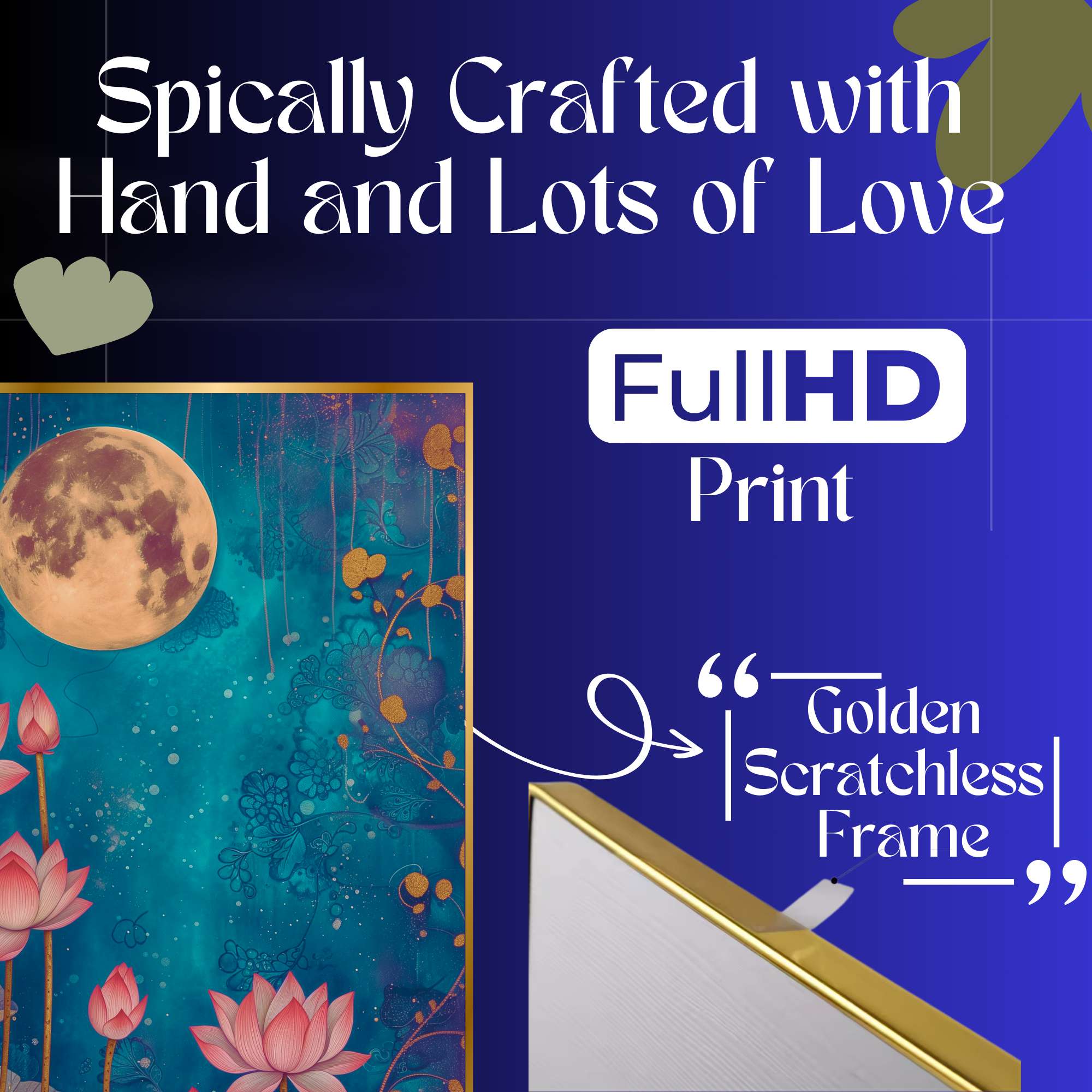 Set of Three Wall Paintings for Wall Dacoration Golden Framed Wall Paintings for Living Room & Bedroom Wall Art for Home Decoration & Office Wall Décor (24x18 inch CH-GD3-11) - Image 2